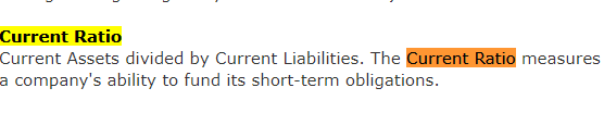 Current Ratio Definition via Morningstar