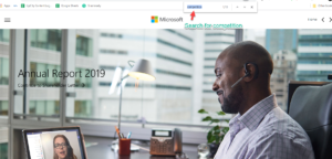 Microsoft Annual Report Top Search Bar