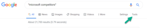 Microsoft Search Tools Option