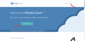 RStudio Cloud Main Page