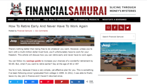 Financial Samurai How to Retire Early