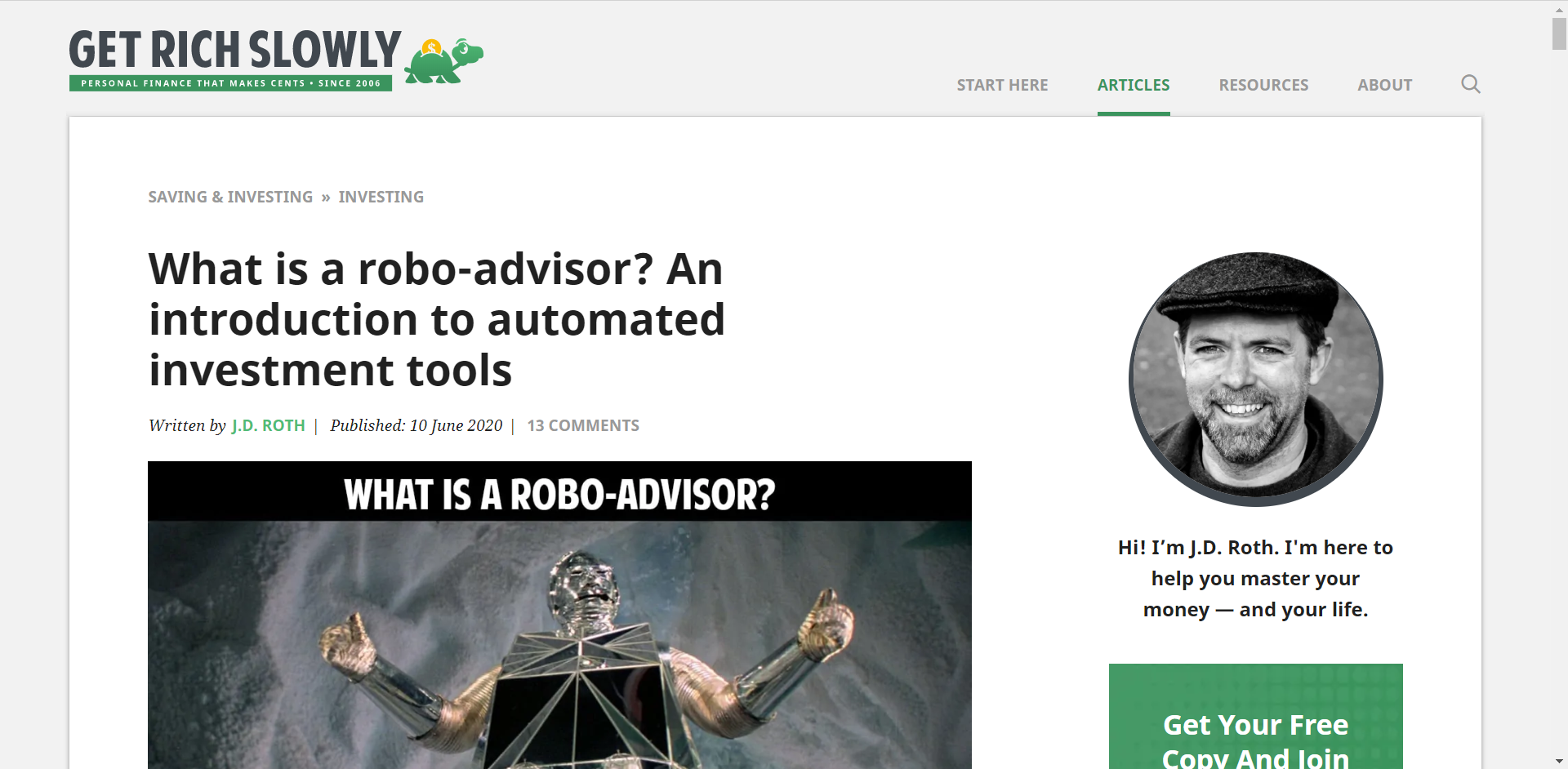 Get Rich Slowly Robo Advisors