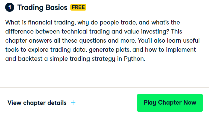 Financial Trading in Python Module 1