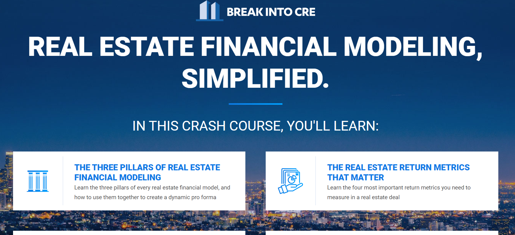 RE Financial Modeling Crash Course